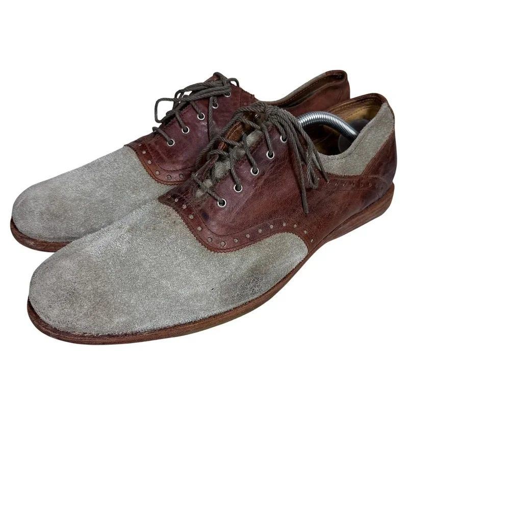 Timberland Earthkeepers Saddle Oxford Mens 10 Brown Grey Leather Suede Brogue